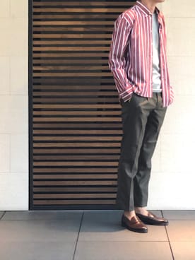 「lideal（リデアル）のアイテム（チノパンツ）」を使った、いくともさん（メンズ・182cm）の夏コーディネート