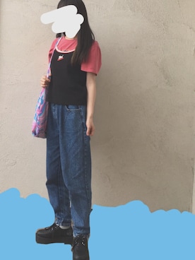 「UNIF（ユニフ）のアイテム（バッグ）」を使った、Pironakoさん（レディース・163cm）の夏コーディネート
