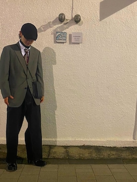 「アイテム（テーラードジャケット、シルバー系）」を使った、ど素人の成長日記さん（メンズ・170cm）の春コーディネート