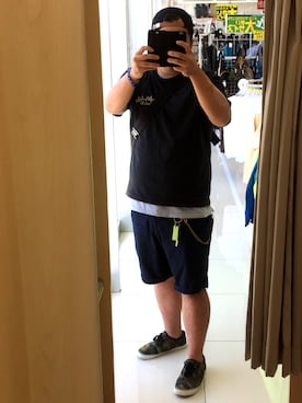 「REDMOON（レッドムーン）のアイテム（財布/小物）」を使った、factさん（メンズ・173cm）の夏コーディネート