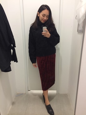 「GU ニット」｜Doraさん（レディース・168cm）の秋コーディネート
