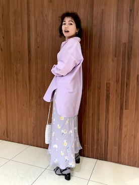 「Aeta（アエタ）のアイテム」を使った、SHOさん（レディース・153cm）の春コーディネート