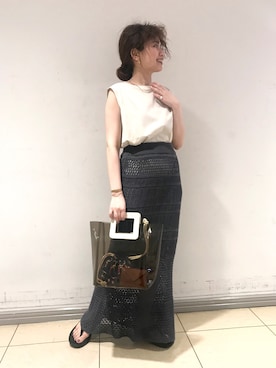 「LAATO（ラート）のアイテム」を使った、SHOさん（レディース・153cm）の夏コーディネート