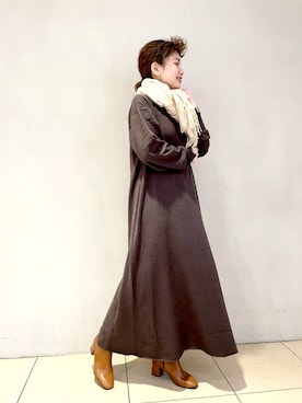 「URBAN RESEARCH（アーバンリサーチ）のアイテム（マフラー）」を使った、SHOさん（レディース・153cm）の冬コーディネート