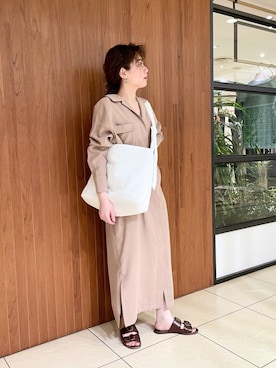 「AMOMENTO（アモーメント）のアイテム」を使った、SHOさん（レディース・153cm）の春コーディネート