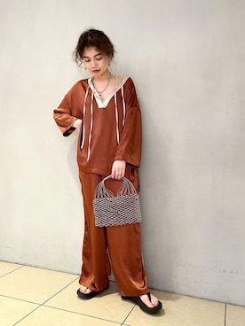 「Aeta（アエタ）のアイテム」を使った、SHOさん（レディース・153cm）の春コーディネート