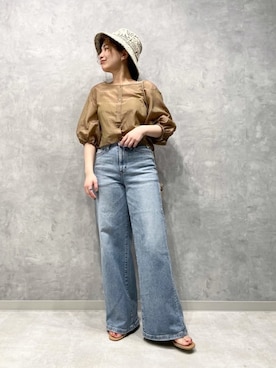 「SOMETHING（サムシング）のアイテム」を使った、SHOさん（レディース・153cm）の春コーディネート