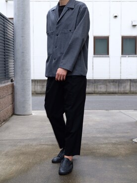「markaware（マーカウェア）のアイテム（スリッポン）」を使った、246さん（メンズ・176cm）の秋コーディネート