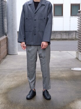 「markaware（マーカウェア）のアイテム（スリッポン）」を使った、246さん（メンズ・176cm）の秋コーディネート