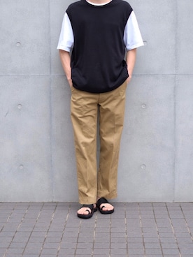 「Graphpaper（グラフペーパー）のアイテム（ベスト）」を使った、246さん（メンズ・176cm）の夏コーディネート