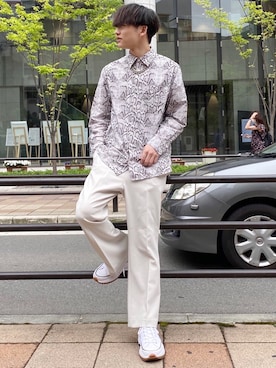 「H&M（エイチ・アンド・エム）のアイテム（シャツ/ブラウス）」を使った、はやと　　さん（メンズ・171cm）の夏コーディネート