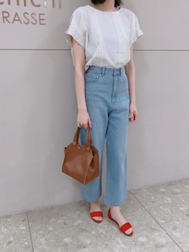 「Te chichi TERRASSE（テチチテラス）のアイテム（その他シューズ）」を使った、せいのさん（レディース・171cm）の夏コーディネート