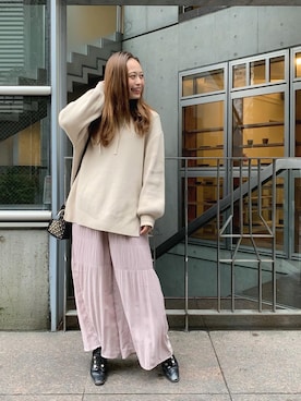 「DRWCYS（ドロシーズ）のアイテム（パンツ）」を使った、maiさん（レディース・162cm）の冬コーディネート