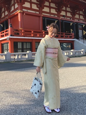 「着物」｜「アイテム（ワンピース/ドレス）」を使った、maiさん（レディース・162cm）の冬コーディネート
