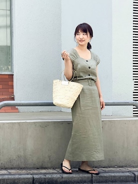 「NANO universe（ナノユニバース）のアイテム（サンダル）」を使った、nano・universe lady's webeditorさん（レディース・151cm）の夏コーディネート