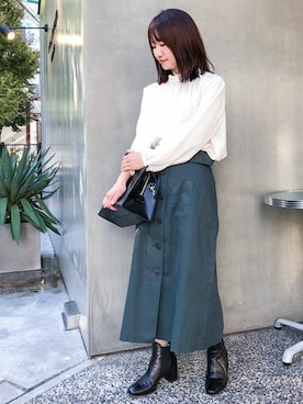 「HASHIBAMI（ハシバミ）のアイテム（バッグ）」を使った、nano・universe lady's webeditorさん（レディース・151cm）の秋コーディネート