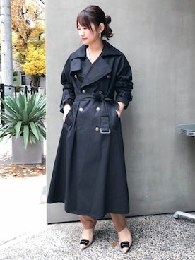 「NANO universe（ナノユニバース）のアイテム（トレンチコート）」を使った、nano・universe lady's webeditorさん（レディース・151cm）の冬コーディネート
