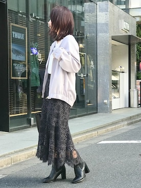 「NANO universe（ナノユニバース）のアイテム（ブルゾン）」を使った、nano・universe lady's webeditorさん（レディース・151cm）の冬コーディネート