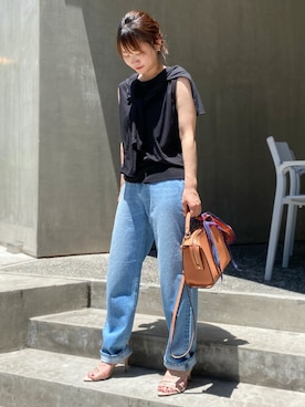 「アイテム（バッグ、オレンジ系）」を使った、nano・universe lady's webeditorさん（レディース・151cm）の夏コーディネート