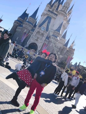 「ディズニーコーデ」｜tomoさん（メンズ・160cm・30代）の冬コーディネート