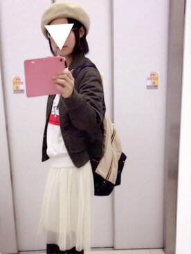 「UNIQLO（ユニクロ）のアイテム（ブルゾン、グリーン系）」を使った、はいさん（レディース・155cm）の春コーディネート