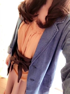 「Heather（ヘザー）のアイテム（その他アウター、ブルー系）」を使った、はいさん（レディース・155cm）の春コーディネート