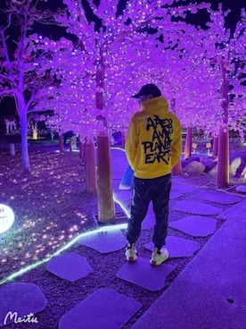 「AAPE BY A BATHING APE（エーエイプバイアベイシングエイプ）のアイテム（パンツ）」を使った、許翔さん（メンズ・178cm）の冬コーディネート