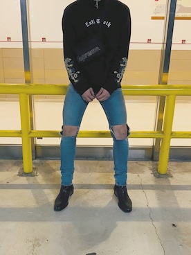 「ONE DAY KMC （ワンデイケーエムシー）のアイテム（シューズ）」を使った、HIROさん（メンズ・179cm）の春コーディネート