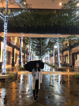 「NET（ネット）のアイテム（ダウンジャケット/コート）」を使った、謝沛さん（レディース・150cm）の秋コーディネート