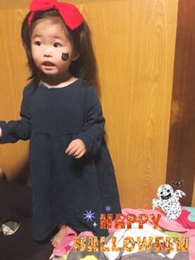「devirock（デビロック）のアイテム（ヘアアクセサリー）」を使った、✿ℍ𝔸ℕℕ𝔸✿ さん（キッズ・90cm）の秋コーディネート