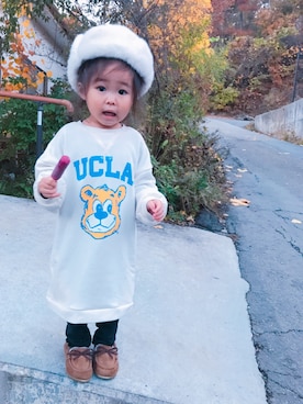 「UCLA（ユーシーエルエー）のアイテム（ワンピース/ドレス）」を使った、✿ℍ𝔸ℕℕ𝔸✿ さん（キッズ・90cm）の秋コーディネート