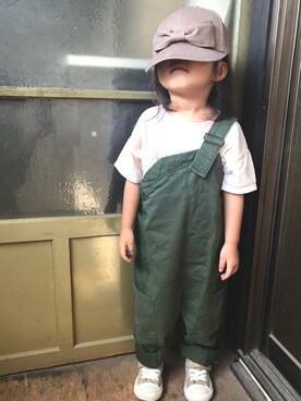 「アイテム（オールインワン・サロペット）」を使った、✿ℍ𝔸ℕℕ𝔸✿ さん（キッズ・90cm）の秋コーディネート