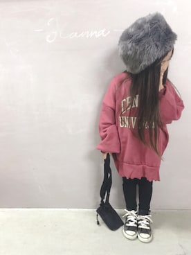 「アイテム（スウェット）」を使った、✿ℍ𝔸ℕℕ𝔸✿ さん（キッズ・100cm）の秋コーディネート