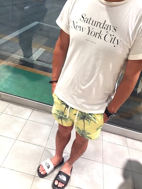 「サタデーズ ニューヨークシティ (Saturdays NYC)」｜「アイテム（サンダル）」を使った、tsukasa0120さん（メンズ・167cm）の夏コーディネート