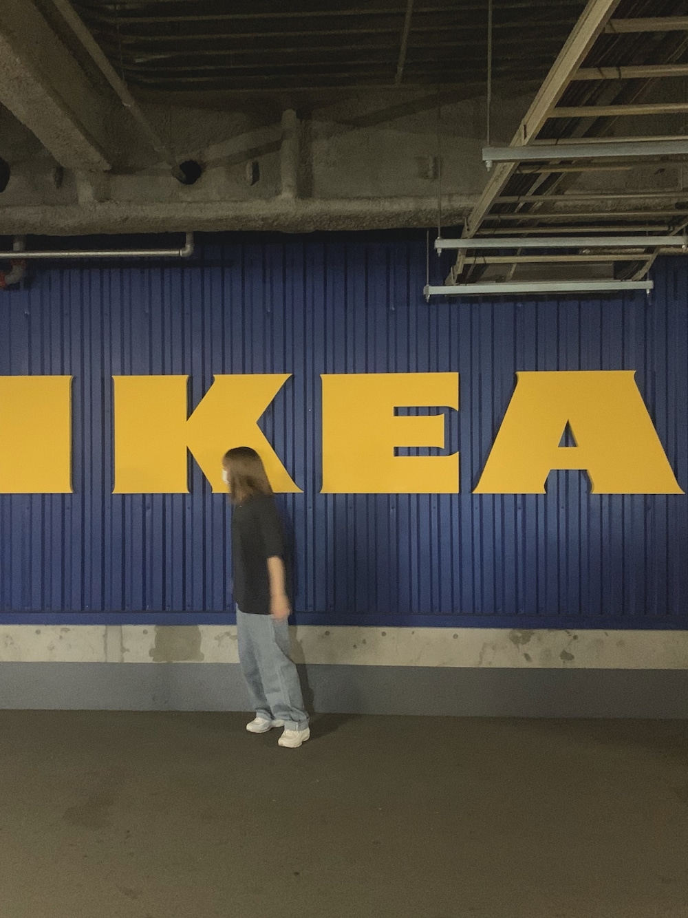 「初夏コーデ、メンズライク、メンズライクコーデ、メンズライク女子、LEE、ヒッコリー、ペインターパンツ、ストライプ、ストライプパンツ、チャコールグレー」｜「韓国ファッションのアイテム（Tシャツ/カットソー、グレー系）」を使った、®️さん（レディース・161cm）の夏コーディネートの1枚目の写真