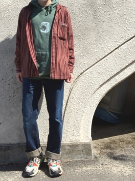 「SEVENDAYS=SUNDAY（セブンデイズサンデイ）のアイテム（パーカー）」を使った、コトさん（メンズ・165cm）の春コーディネート