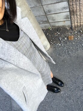 「archives（アルシーヴ）のアイテム（チェスターコート）」を使った、みやこさん（レディース・162cm）の秋コーディネート