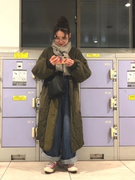 「w closet」｜「アイテム（その他アウター）」を使った、やっこさん（レディース・146cm）の冬コーディネート