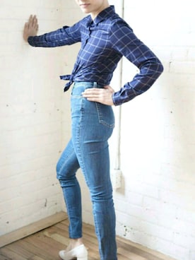 「パンプス×デニム」｜ぶるーさん（レディース・175cm）の夏コーディネート