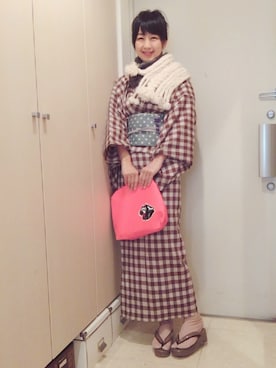 「正月」｜「アイテム（浴衣）」を使った、ナオさん（レディース・162cm）の冬コーディネート