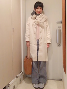 「ヒッコリー」｜「アイテム（その他アウター）」を使った、ナオさん（レディース・162cm）の冬コーディネート