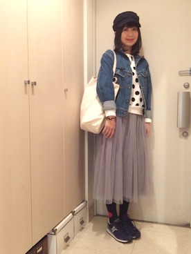 「BLUE BLUE（ブルーブルー）のアイテム（レッグウェア）」を使った、ナオさん（レディース・162cm）の春コーディネート