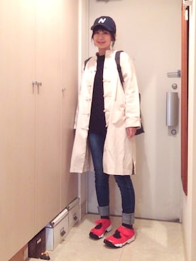 「BAG'n'NOUN」｜「アイテム（その他アウター）」を使った、ナオさん（レディース・162cm）の春コーディネート