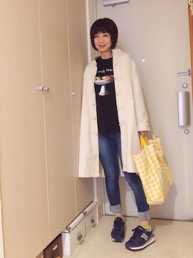 「BAG'n'NOUN」｜「アイテム（その他アウター）」を使った、ナオさん（レディース・162cm）の春コーディネート
