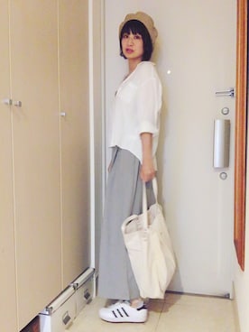 「BAG'n'NOUN」｜「アイテム（ハンチング/ベレー帽）」を使った、ナオさん（レディース・162cm）の夏コーディネート