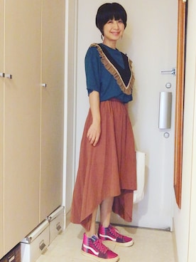 「BAG'n'NOUN」｜「アイテム（チュニック）」を使った、ナオさん（レディース・162cm）の夏コーディネート