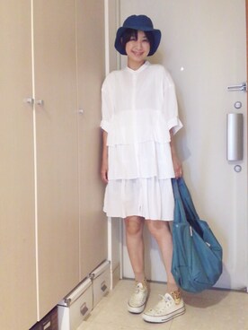 「BAG'n'NOUN」｜「アイテム（シャツワンピース）」を使った、ナオさん（レディース・162cm）の夏コーディネート