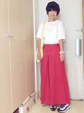 「BAG'n'NOUN」｜「アイテム（ハンチング/ベレー帽）」を使った、ナオさん（レディース・162cm）の夏コーディネート