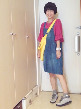 「BAG'n'NOUN」｜「アイテム（サロペット/オーバーオール）」を使った、ナオさん（レディース・162cm）の夏コーディネート