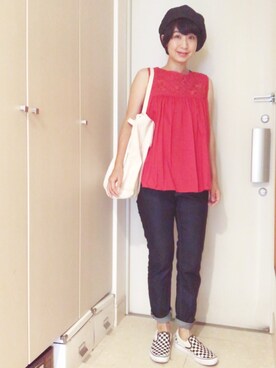 「BAG'n'NOUN」｜「アイテム（スリッポン）」を使った、ナオさん（レディース・162cm）の秋コーディネート